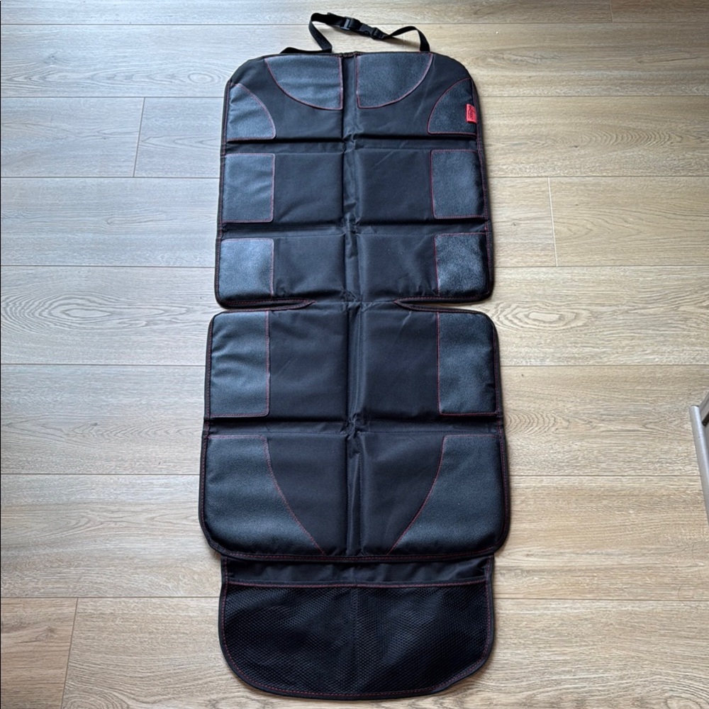Lusso Gear Car Seat Protector Black with Red Stitching